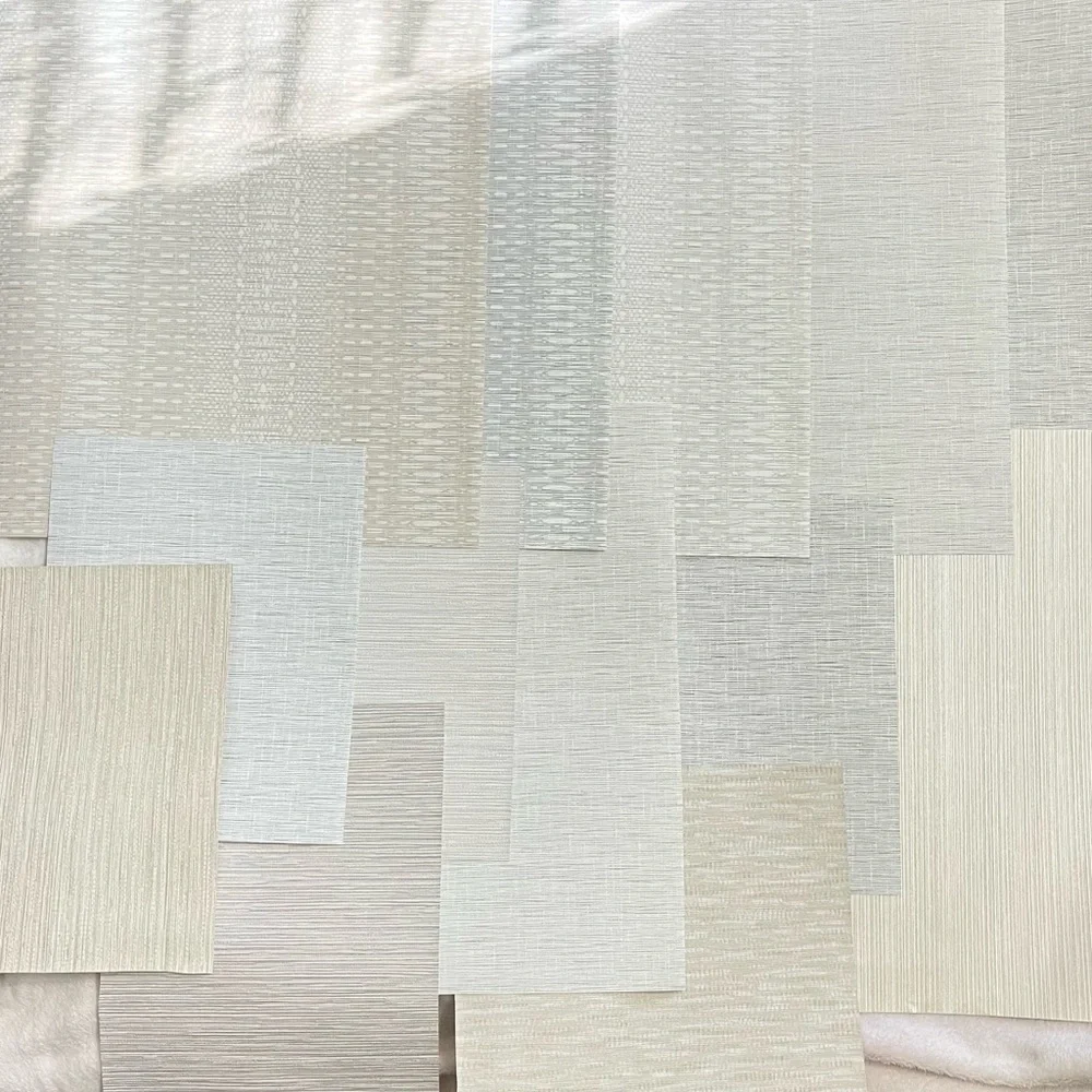 13 Assorted Wallpaper Sample Sheets in Neutral Colors & Similar Textured Pattern